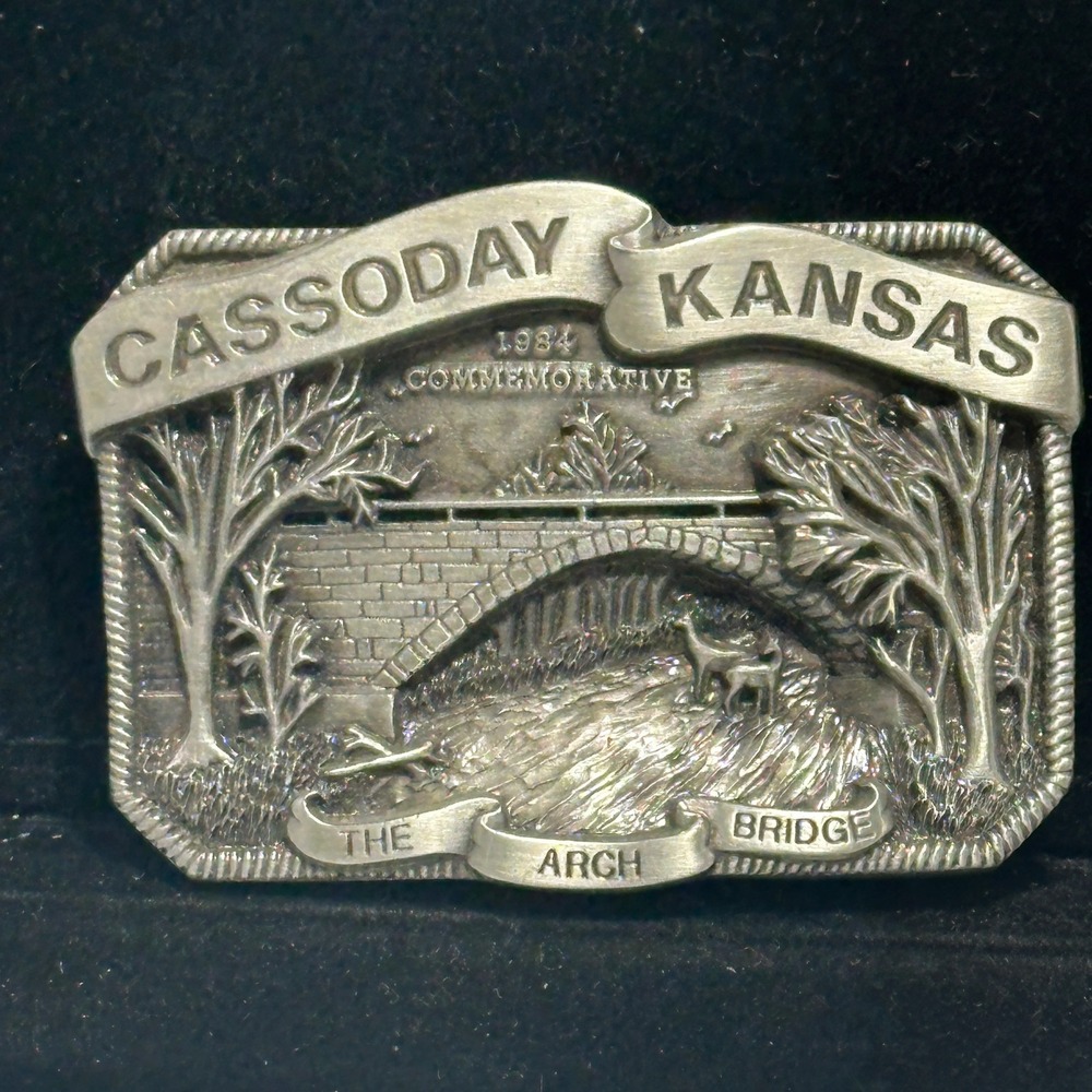 Vintage Cassoday Kansas Arch Bridge Belt Buckle Limited Edition 172/750 B&B